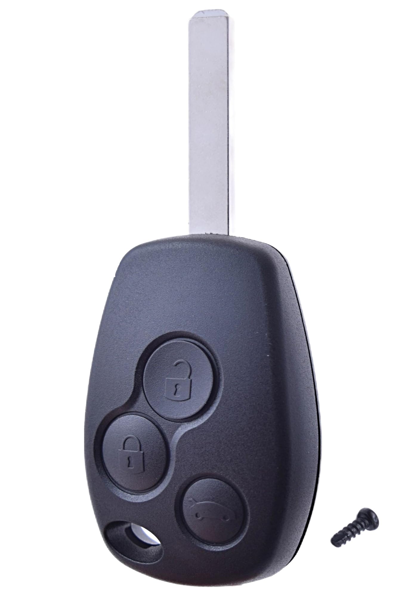 Clé Vierge ID46 Electronique à Programmer 3 Boutons Compatible avec Renault Clio 3, Master 3, Kangoo 2, Twingo 2, Wind, Trafic 2, Modus Lame VA2 Télécommande à Distance Testée