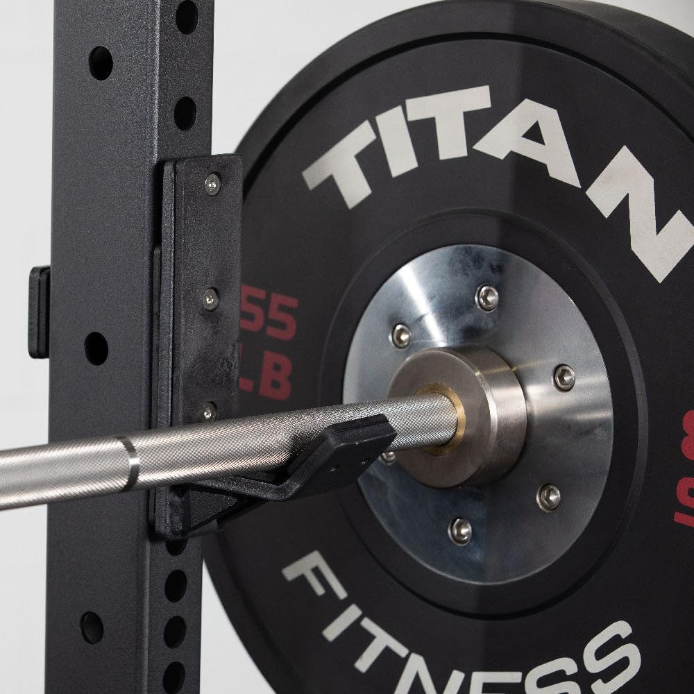 Titan Fitness T-3 Series 73.5" Squat Stand, 1,000 LB Capacity, Short Squat Rack for Home Gym, Space Saving Power Rack with Westside Hole Spacing, J-Hooks
