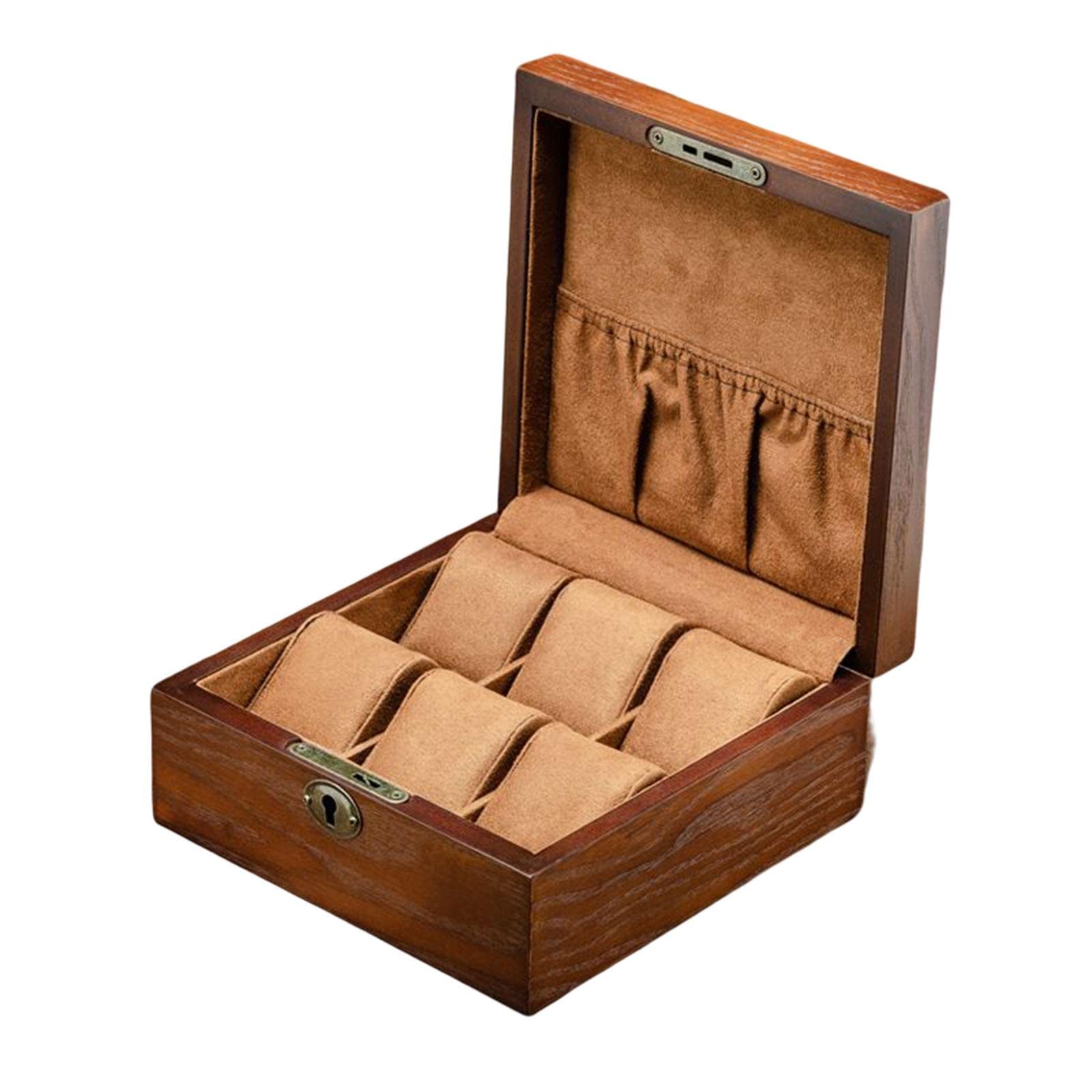 Caja Organizadora de Relojes con Capacidad para 6 Piezas Interior de Terciopelo Suave Y Cierre Resistente Almohadillas Desmontables Adecuada para