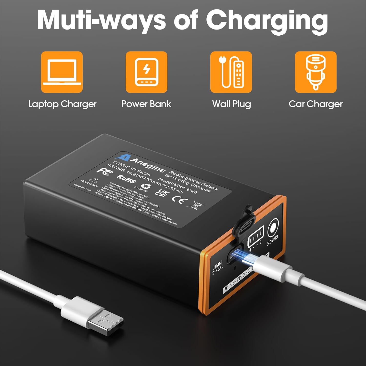 Power Mag Plus Rechargeable Battery Pack 6700mAh Compatible with Moultrie Edge, Edge PRO, Edge 2, Edge 2 PRO Trail & Hunting Cameras (2 Pack)