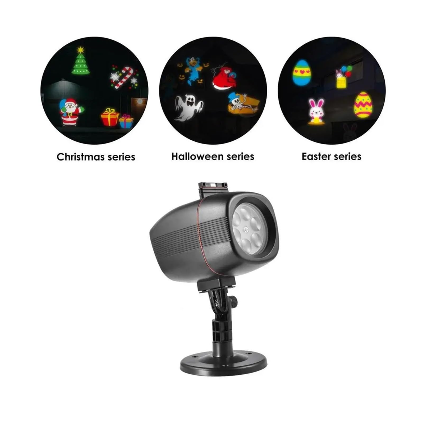 Proyector de luz para exteriores, Navidad Halloween proyector holográfico fiesta de cumpleaños Santa lámpara de proyección ventana película proyector lámparas Luz Proyector de luces para fiestas navid