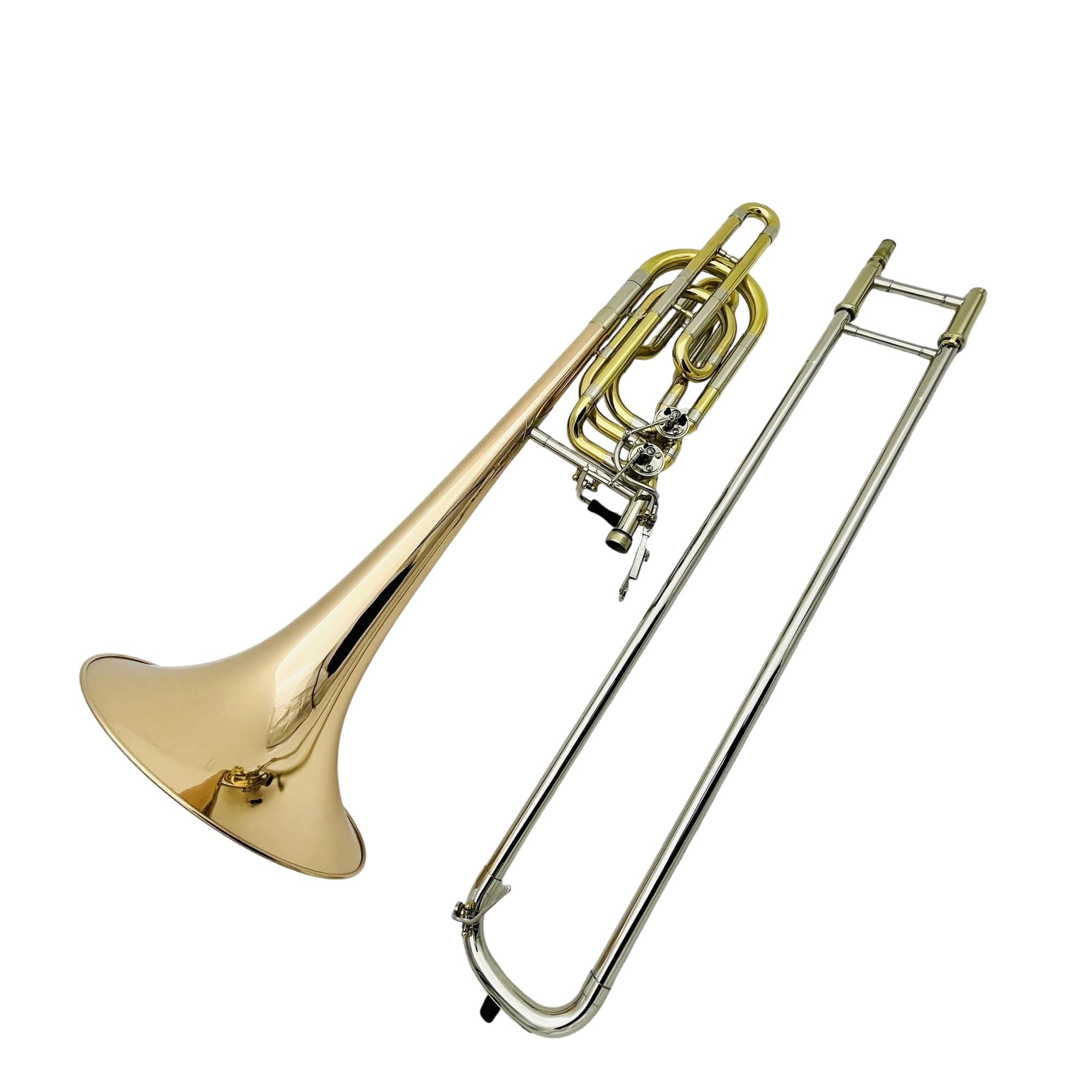 Lekki puzon Puzon basowy mosiężny dwukolorowy podwójny tłok profesjonalny instrument muzyczny z futerałem