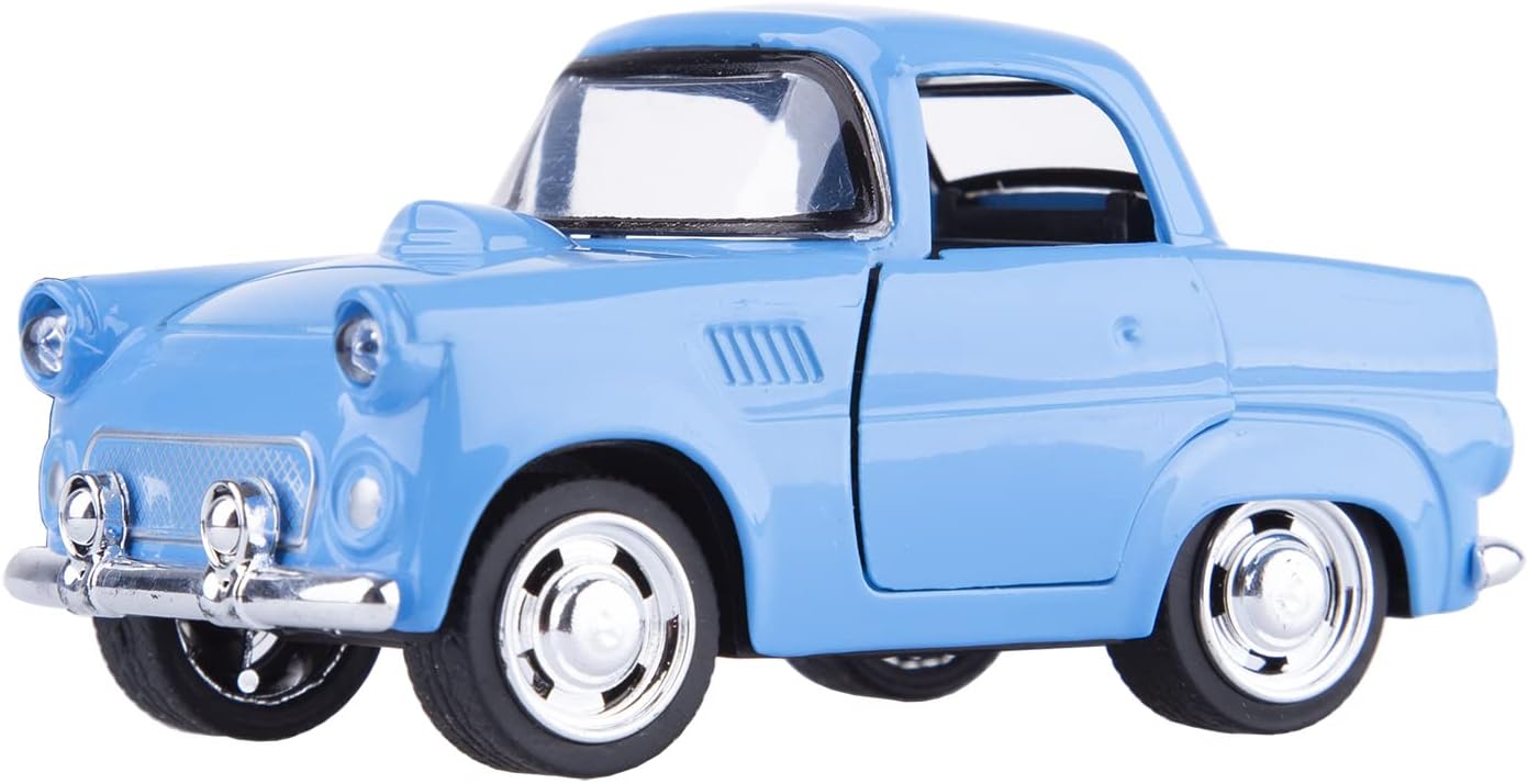 Berry PresidentDie Cast Metal Model Car, 1:38 Pullback Toy Vehicle with Opening Doors, Vintage Classic Car Toys for Kids and Adults (Blue)