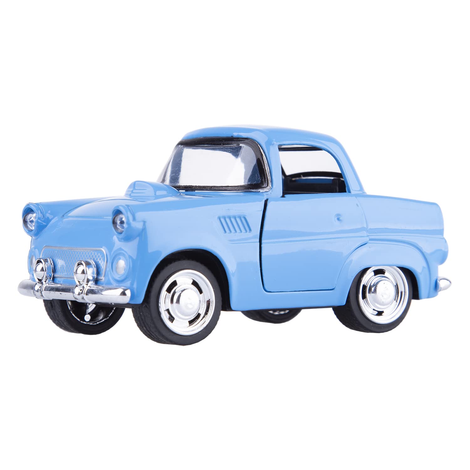 Berry PresidentDie Cast Metal Model Car, 1:38 Pullback Toy Vehicle with Opening Doors, Vintage Classic Car Toys for Kids and Adults (Blue)