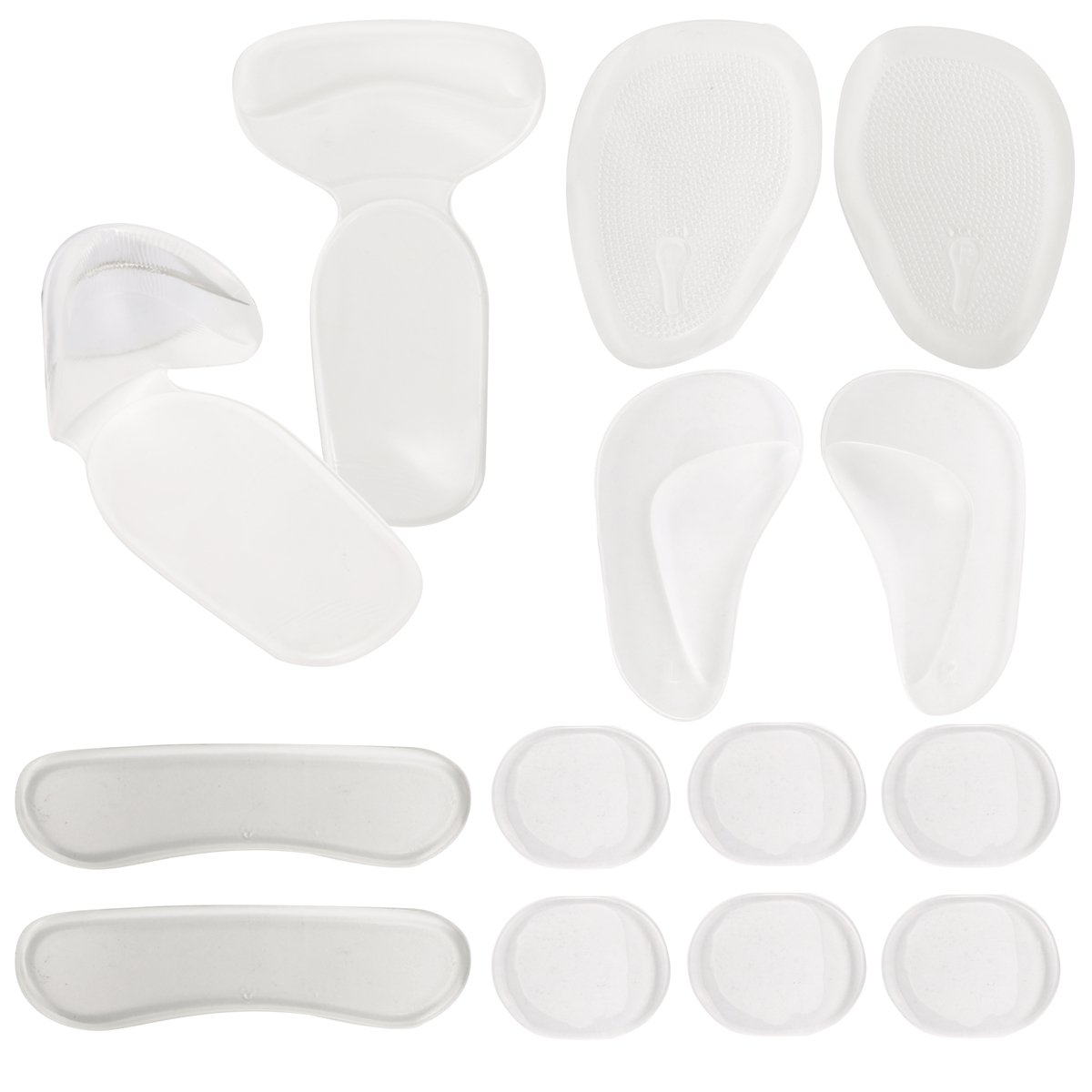CGBOOM[ Value 14PCS ] Heel Grips Liners and Arch Support,Clear Back Heel Insoles Cushions for High Heels by Blomed,Gel Shoe Inserts for Men & Women Ball of Foot Pads for Foot Pain Relief (Transparent)