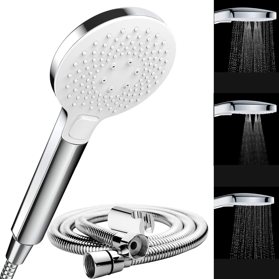 ALTON SHR20150 ABS 3-Function Chrome Finish Polished Hand Shower with 1.5 Meter Flexible Tube and Wall Hook (Silver) (B082R4ZQZC) Amazon Price History, Amazon Price Tracker