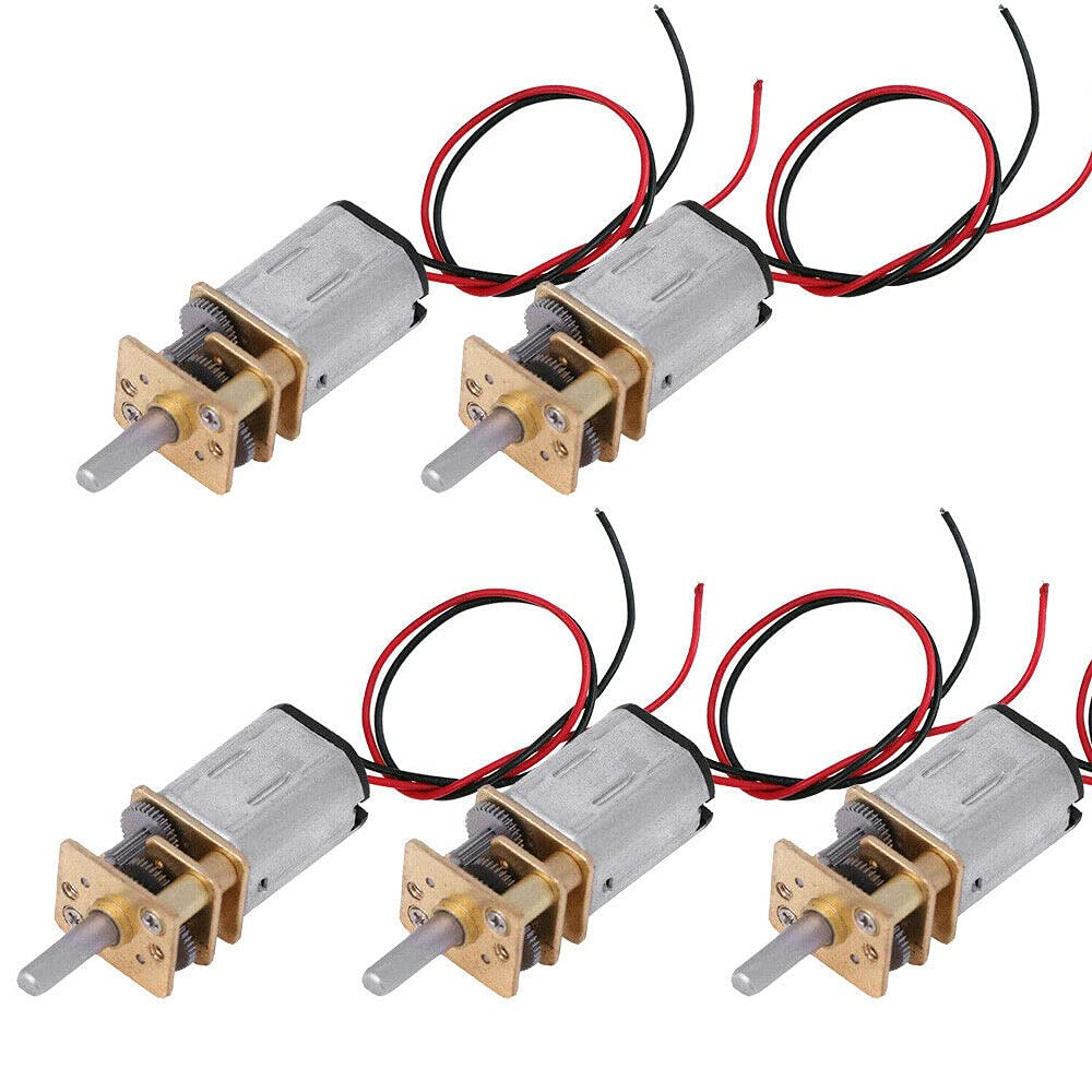 5PCS Mini N20 Gear Motor DC 3V-9V Slow Speed Full Metal Gearbox DIY Robot Car