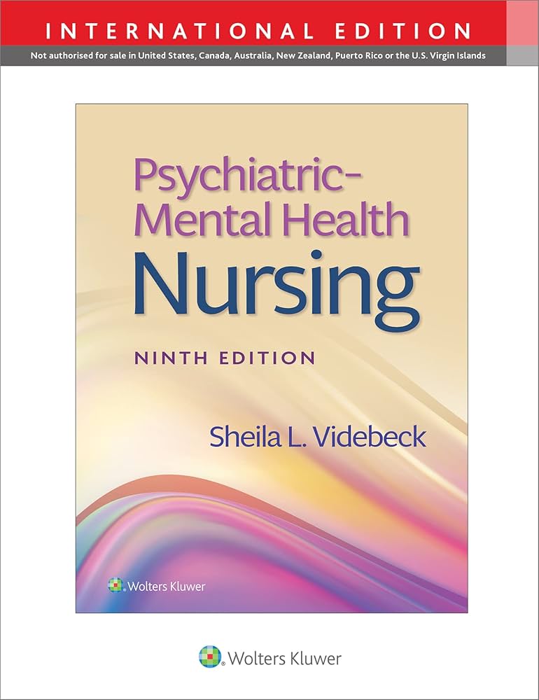 Psychiatric Mental Health Nursing, By (Videbeck, 2023) 9th Edition test bank cover - ISBN 9781975184803