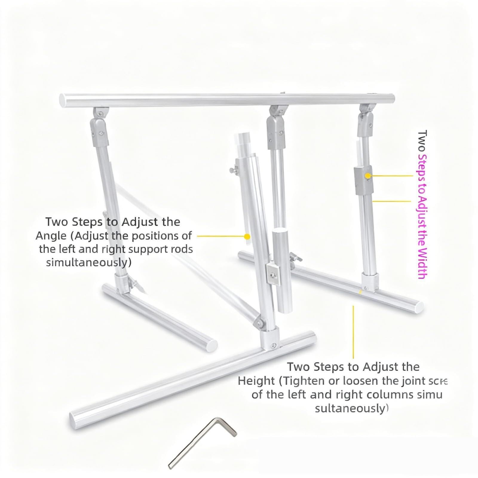 El Soporte Ajustable para Bastidor de Bordado Puede Girar 180 Grados, lo Que lo Hace Ideal para Manualidades y proyectos de Costura. Su diseño fácil de Usar Permite una Mayor precisión.