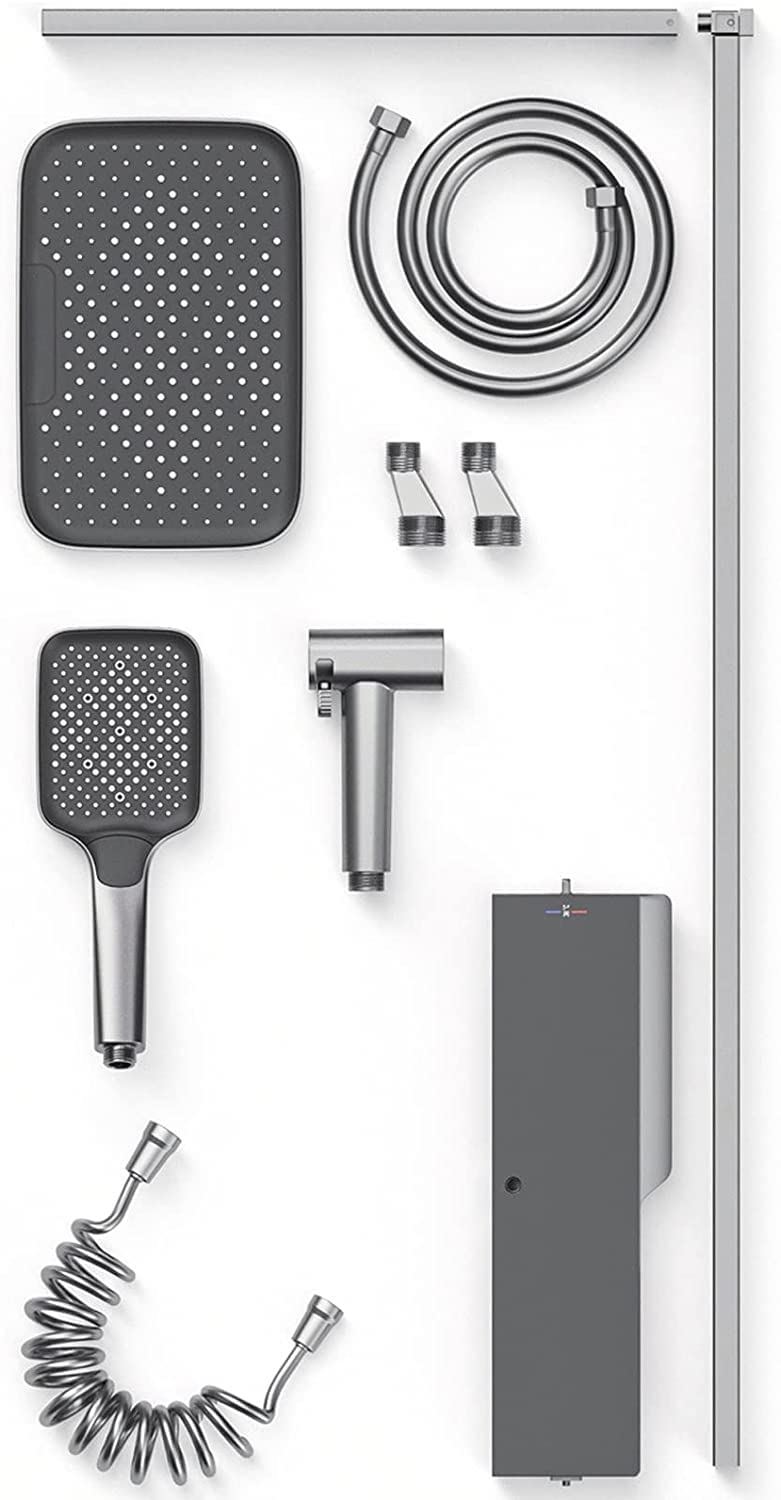 Doccia termostatico, Display a Temperatura, soffione con Portatile, Set di rubinetti per la Doccia, soffione a Pioggia con Spray Portatile, Rubinetto della Vasca, spruzzatore di Bidet Portatile e
