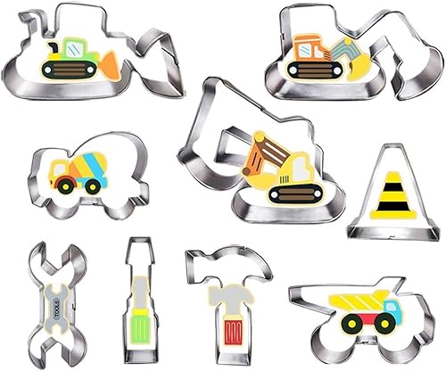 Juego de cortador de galletas de construcción, 3 pulgadas, 9 piezas, excavadora, excavadora, excavadora, bulldozer, camión volquete, llave de disponible en Yaxa Colombia