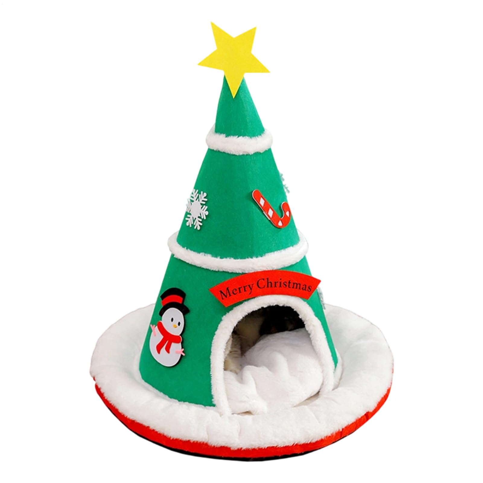Cuccia Gatti Chiusa Caldo Albero Di Natale Fondo Antiscivolo Per Animali | Grande Cuccia Per Gatti E Cuccioli Per Cani Piccoli Interno Decorazione Casa Camera Soggiorno Inverno Appartamento