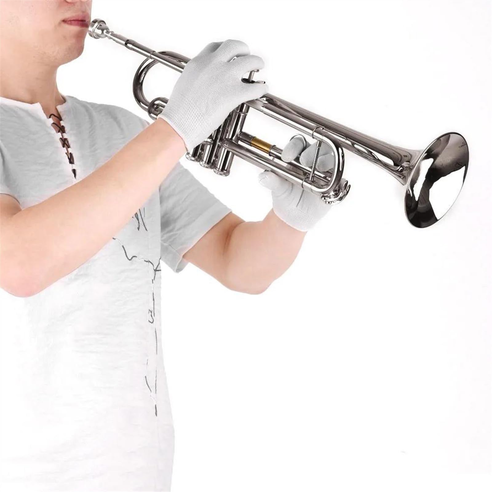Trombette Tromba Standard In Sib Materiale In Ottone Strumento A Fiato Nichelato Borsa Per Il Trasporto Guanti Acciaio Inossidabile