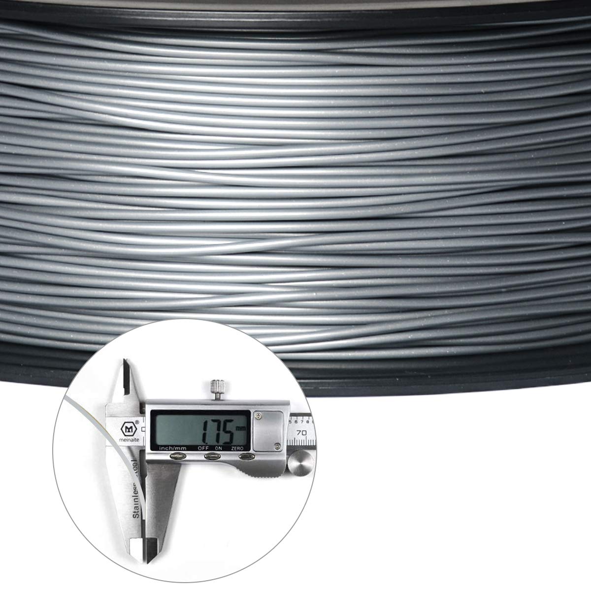 GEEETECH Filamento PLA 1.75 mm 1kg Spool per Stampante 3D, PLA Argento