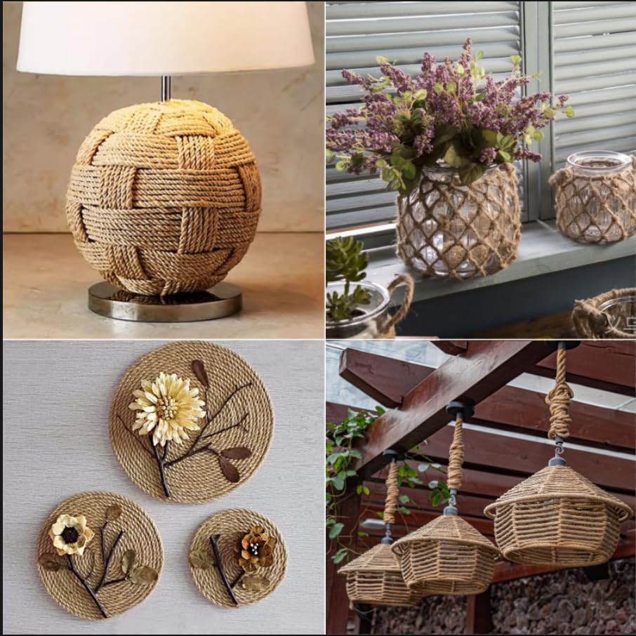 Funame Giardinaggio Nautica Corda Di Iuta 1,9cm X 1,5m - Naturale, Per Artigianato, Giardinaggio, Decorazione Corda Naturale Fai Da Te - Foto 8