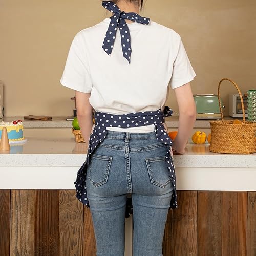 Miniatura 5 de NEOVIVA Kitchen Aprons for Women with Pockets, Cooking Aprons for Women, Floral Cotton Aprons for Women
