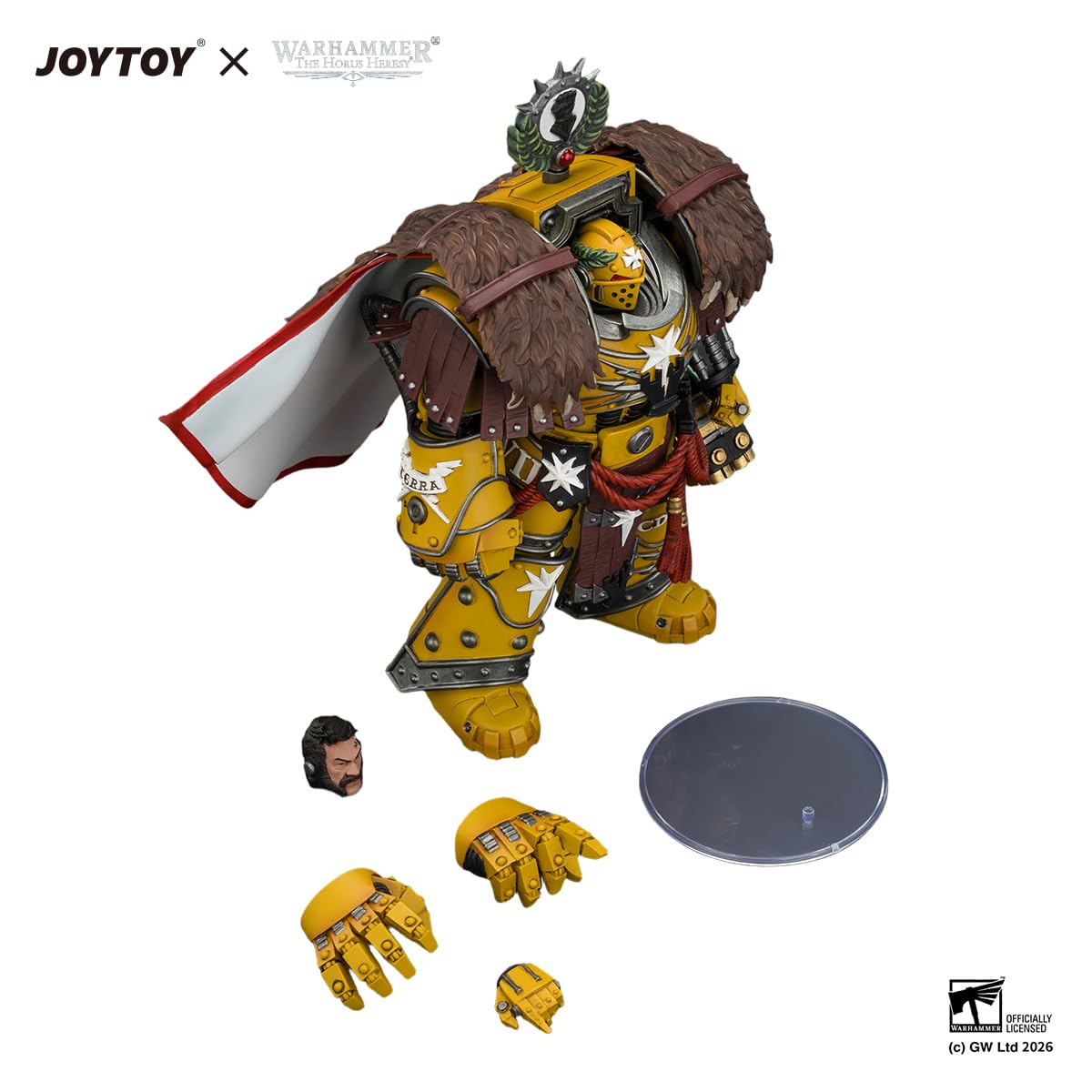 JOYTOY Imperial Fists Warhammer 40K 1/18 figurki akcji Imperial Fists Lord Castellan Evander i MkIII Armour Legion Pretor, 2 zestaw kolekcjonerski model