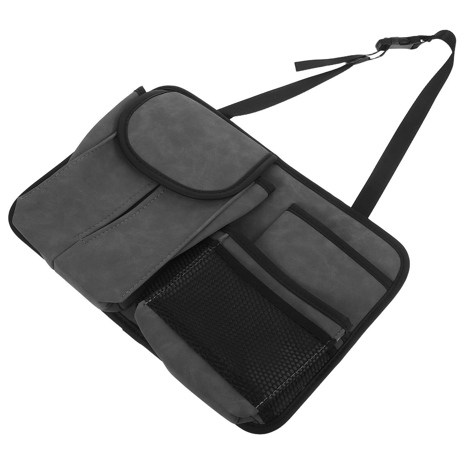 Organisateur de siège de voiture en daim POPETPOP avec rangement filet et porte-mouchoirs