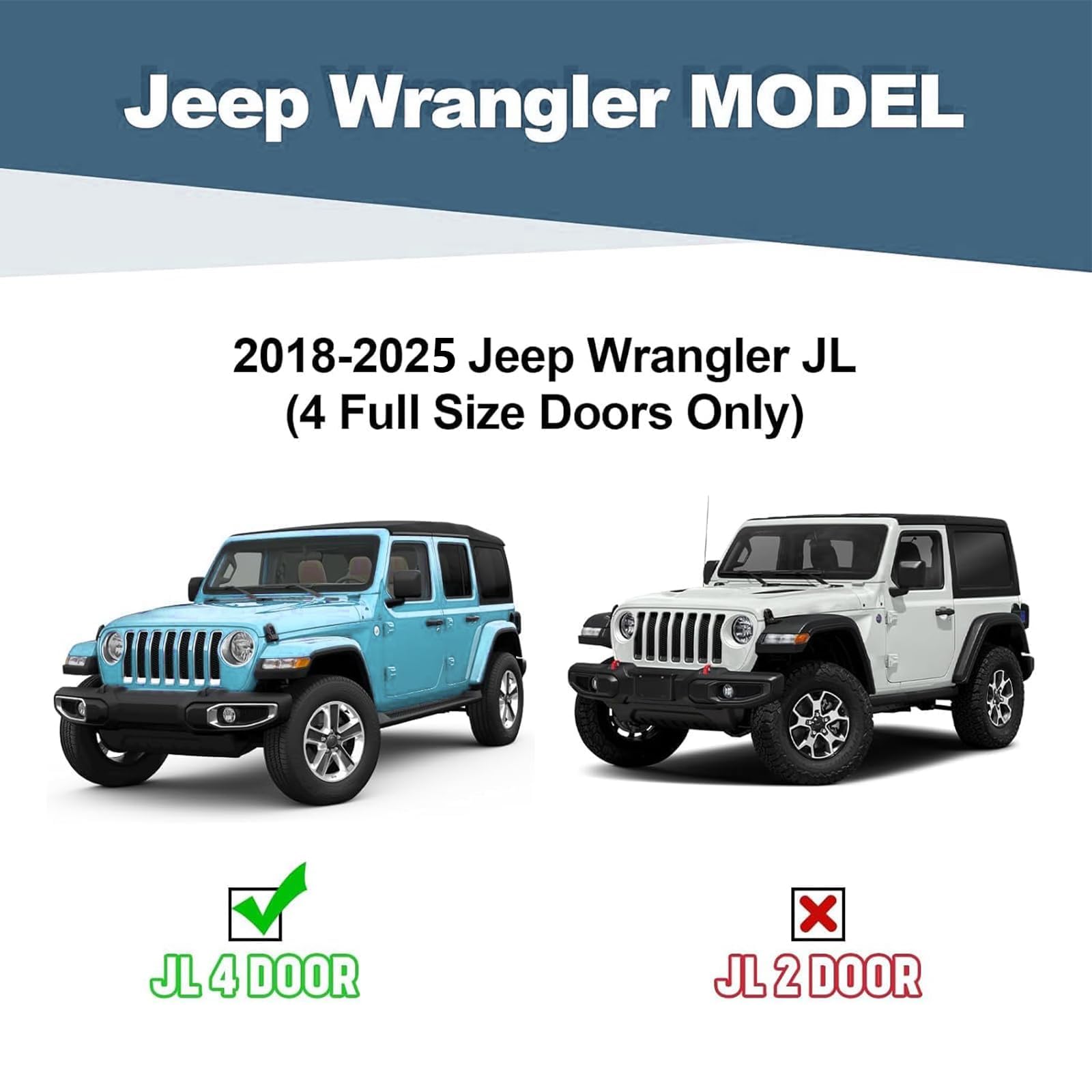 Perfit Liner 6.5 inches Running Boards & Side Steps for 2018-2025 Jeep Wrangler JL 4-Doors Nerf Bars Step Bars Step Rails Black