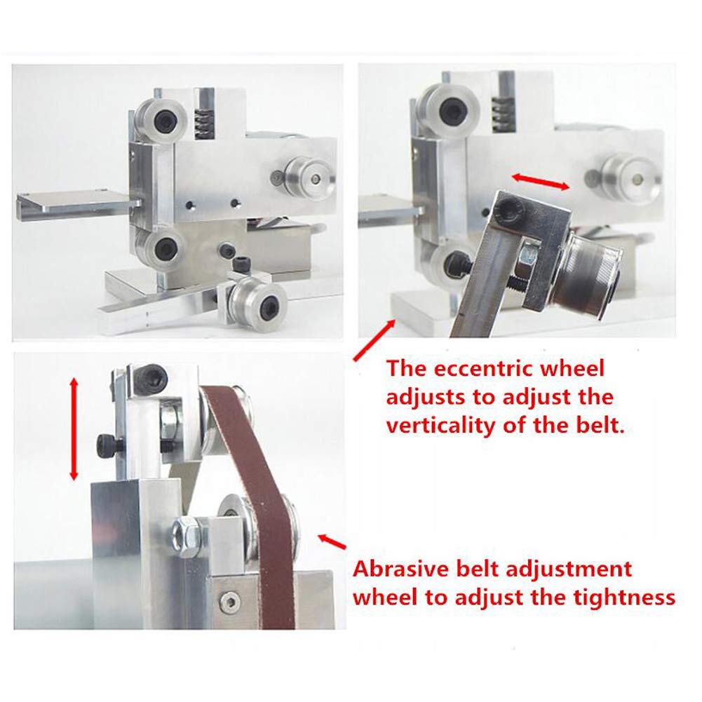 Toplionace DIY Cinturón Eléctrico Lijadora Pulido Rectificado Montaje Máquina Afilador de Bordes Madera Metal Amoladora en ángulo 9000rpm