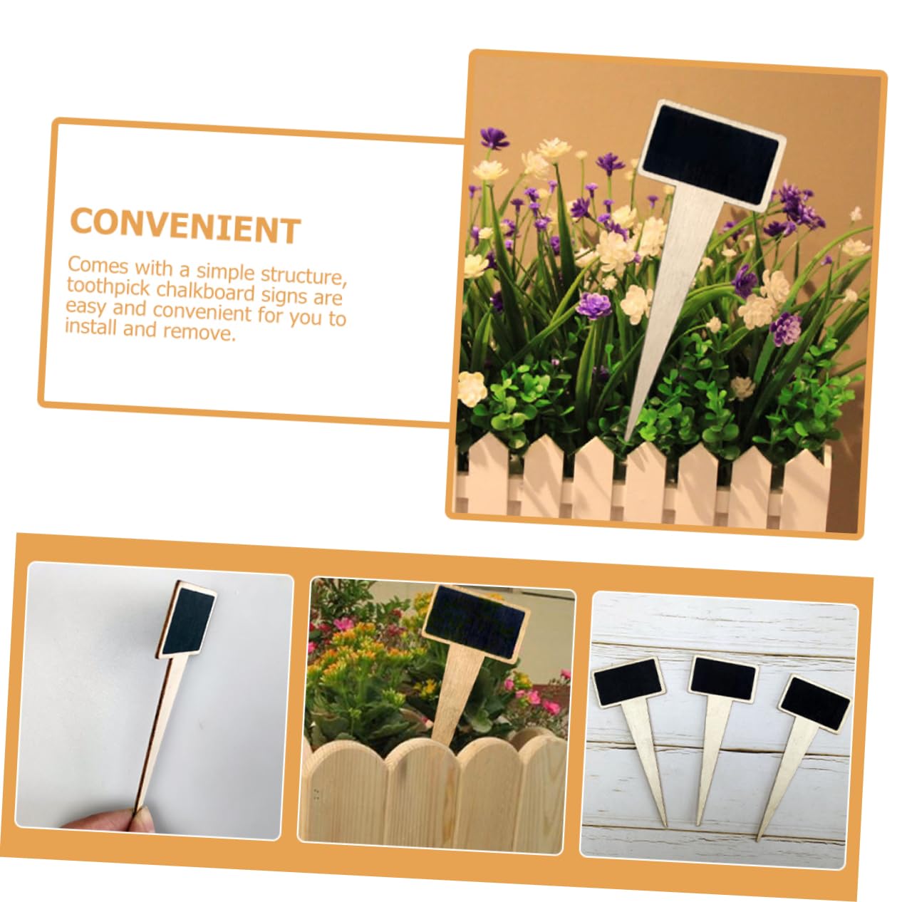 UPKOCH Etiquetas De Jardín De Madera Mini Tablero Identificación De Plantas Carteles De Mensajes 18 Piezas X 4
