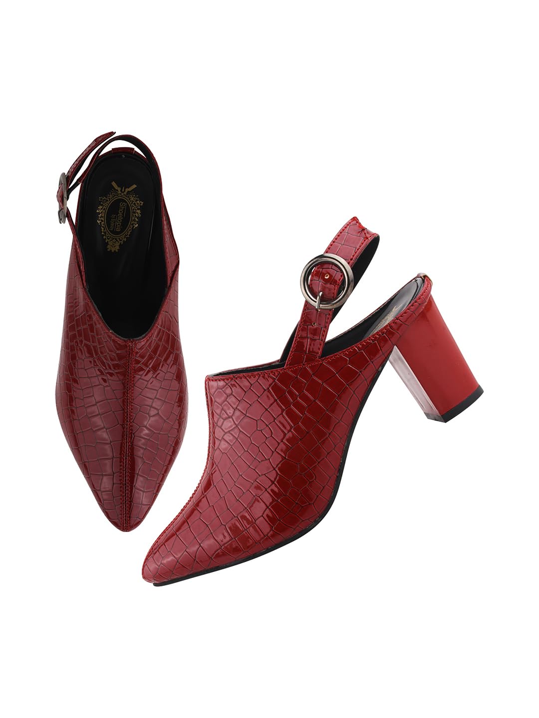 Shoetopia Croco Print Stylish Pointed Toe Cherry Pumps for Women & Girls-EU39 (B0D76TCY4X) Amazon Price History, Amazon Price Tracker