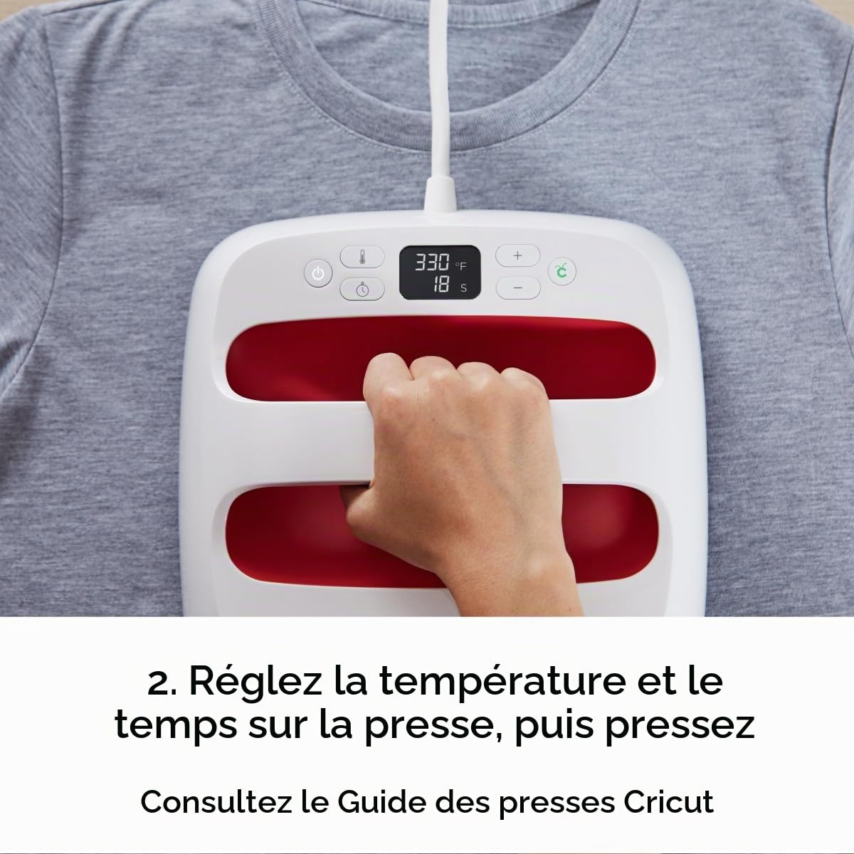 Cricut 22,5 x 22,5 Framboise EasyPress 2-Presse à Chaud x 22,5 cm-Couleur, ceramique, 22,5 cm