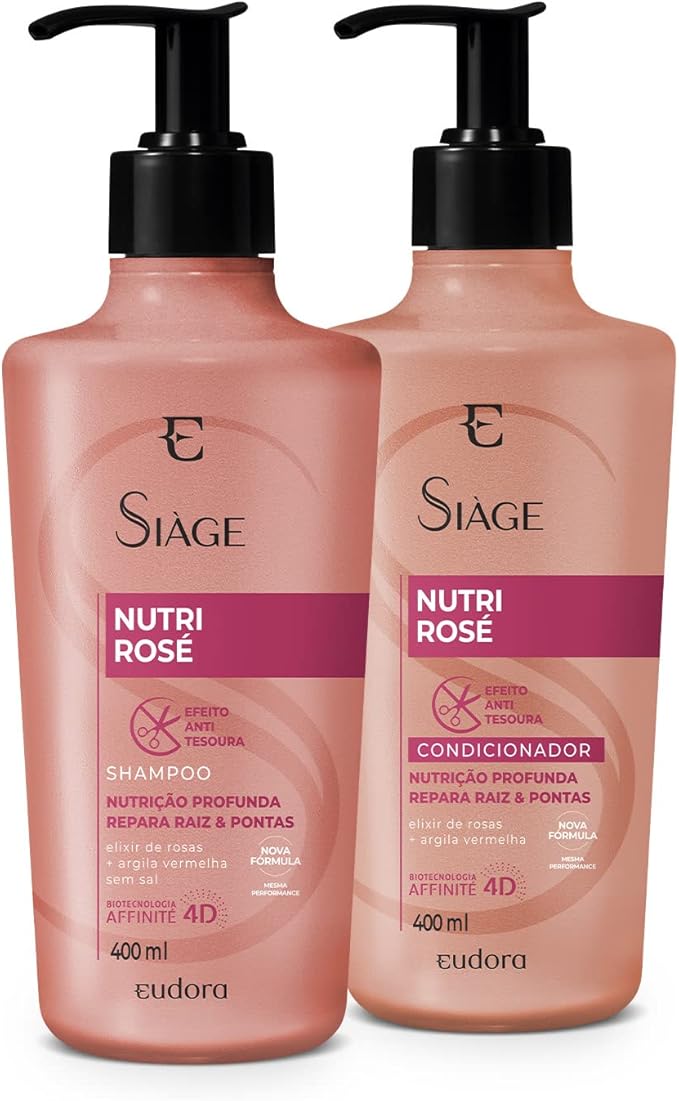 Eudora Kit Siàge Nutri Rose: Shampoo 400ml + Condicionador 400ml Menor preço em Eudora Kit Siàge Nutri Rose: Shampoo 400ml + Condicionador 400ml