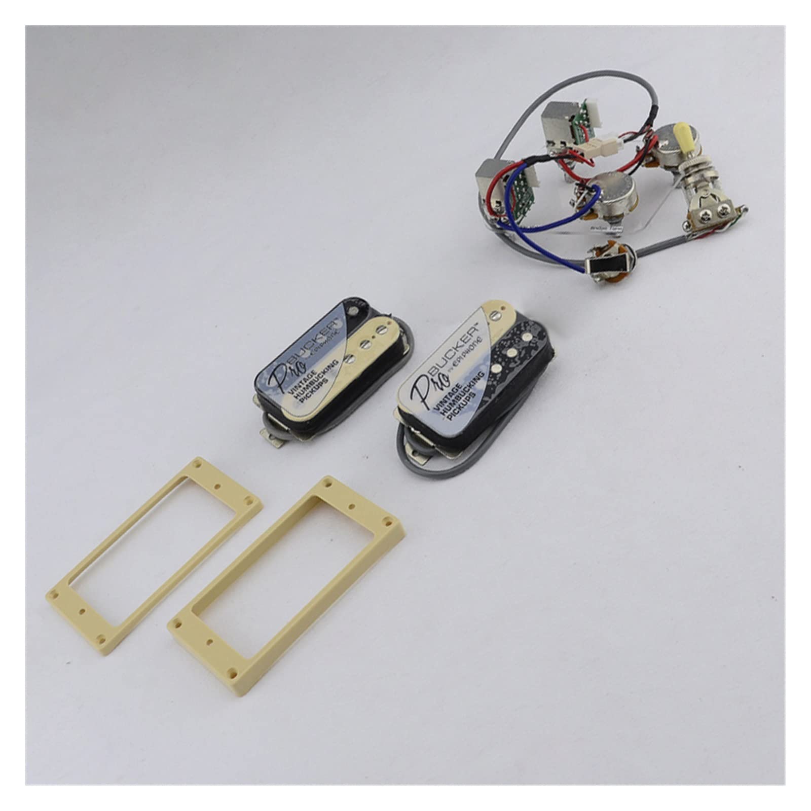 Gitara Elektryczna Alnico Humbucker Pickup Z Zestawem Ramek/wiązek Przewodów Do Gitary DIY Zestaw Przetwornik do Gitary Elektrycznej (Color : 01)