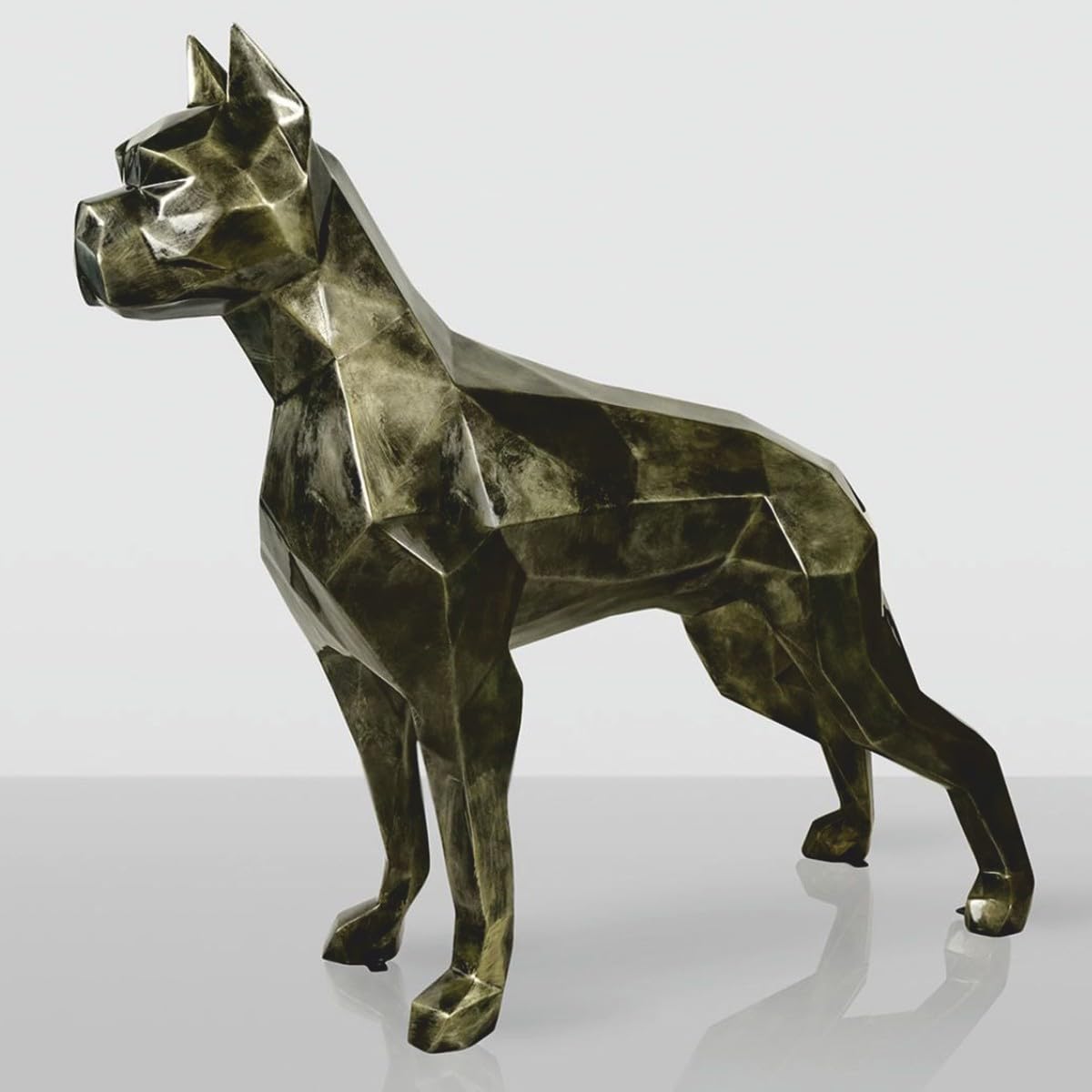 Casa Padrino Scultura decorativa XXL per cani, oro antico, 190 cm, statuetta gigante da giardino