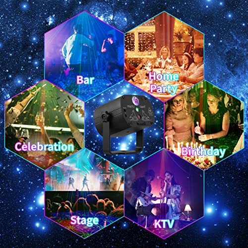 Pococo DQ-R60 Dj Disco Stage Party Lights, Sound Activated Laser Light Rgb Flash Strobe Projector thumb #4