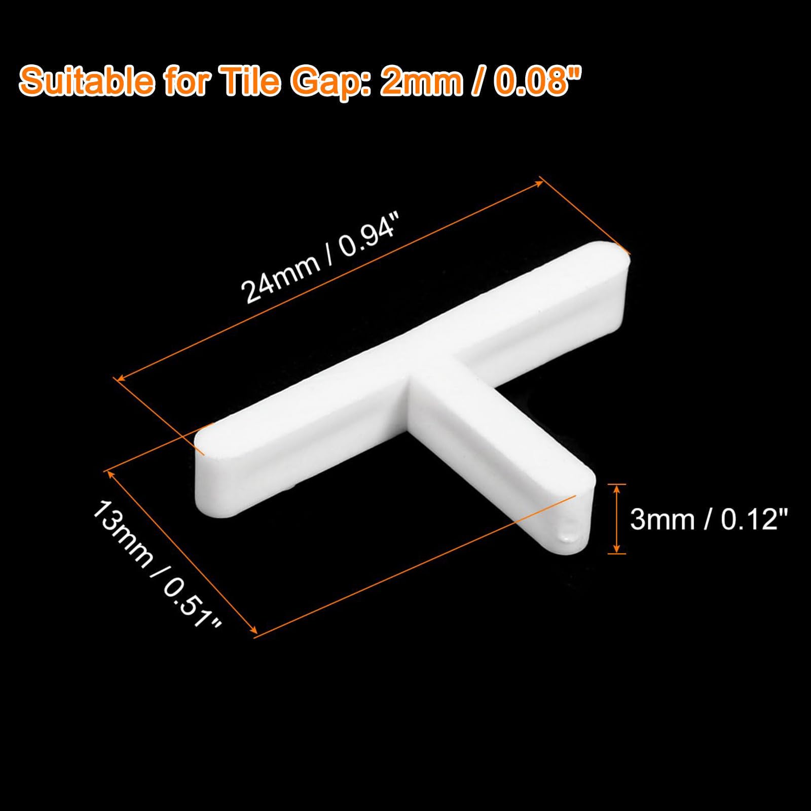 TA-VIGOR 600Pcs T Shaped Tile Spacers 2mm 1/16" - Image 2