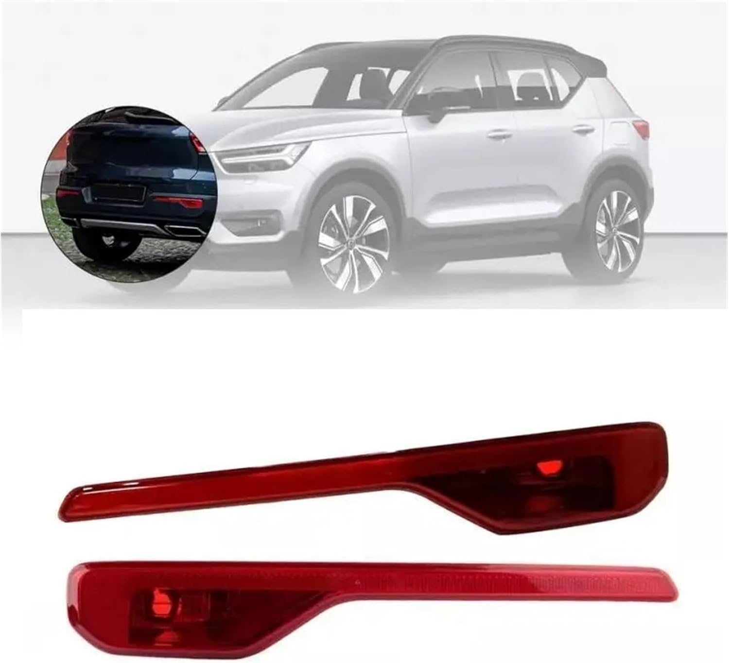 Reflective strips Car Rear Bumper Taillight Reflector Light Parking Brake Strip OE 31656865 31656866 Fit For Volvo XC40 2018-2023 decorative cover(Left-31656865)