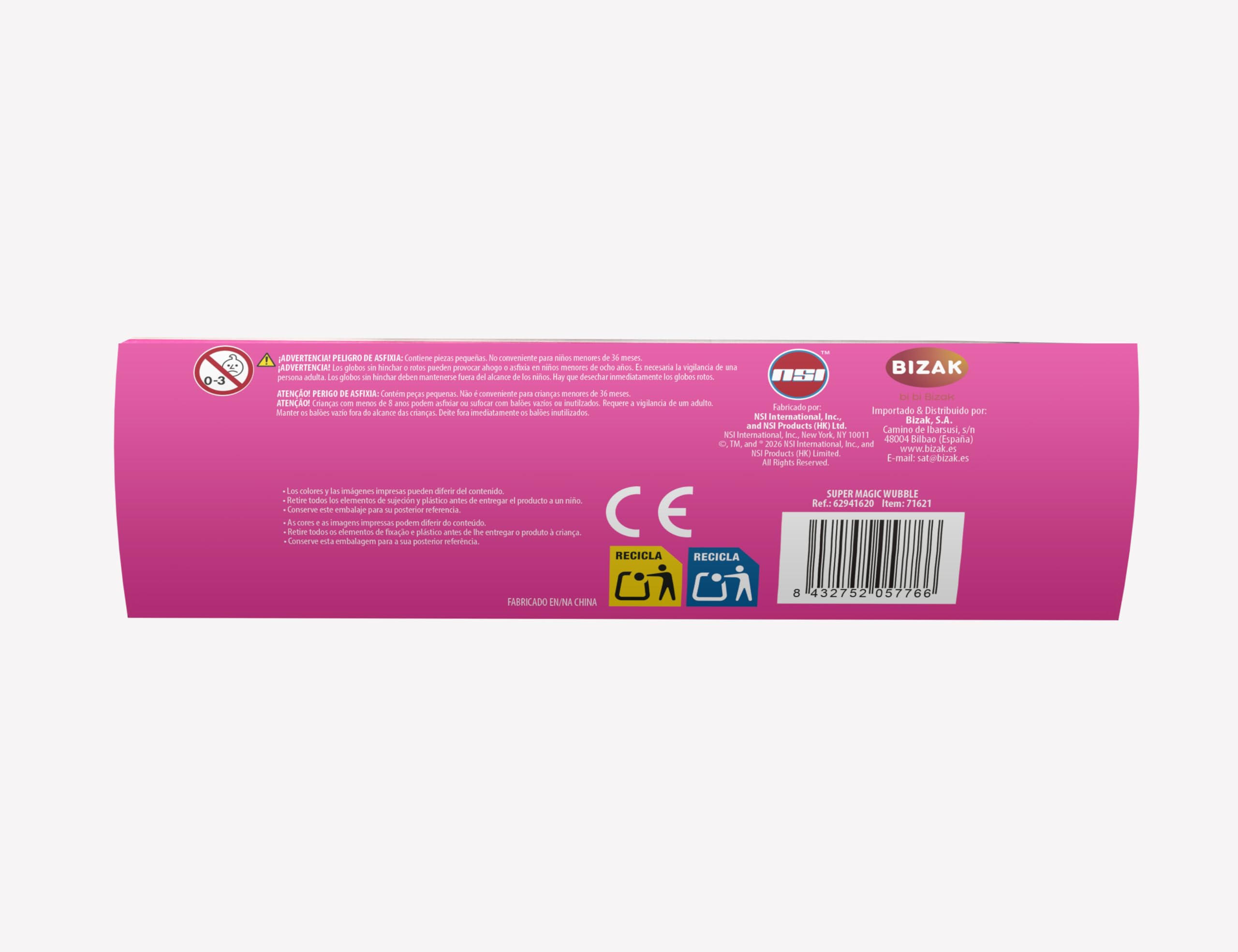 Bizak Super Magic Wubble Color Rojo, Pelota Gigante con Efecto Cambio de Color al tocarla, hasta 75 cm, Flexible y Ligera, no Necesita Bomba de inflado, para niños Desde 6 años (62941620-2)