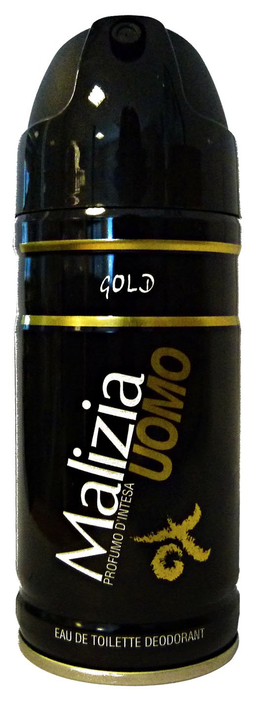 Malizia Set 12 Deodorante Uomo Gold 150 Ml. Spray Cura del Corpo, Multicolore, Unica