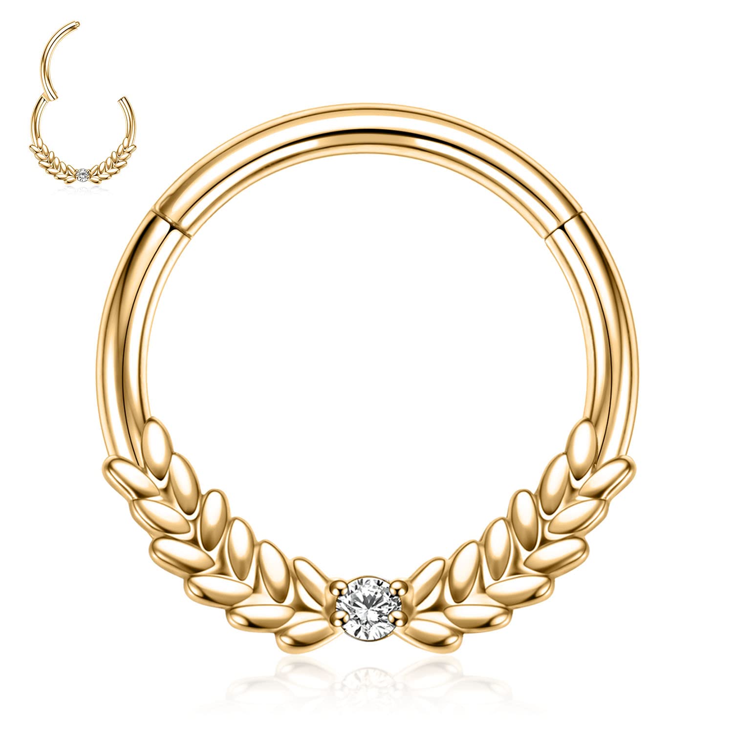 hengkaixuan Unique Animal Shape Septum Nose Ring Septum Jewellery 16G Daith Earrings Surgical Steel Nose Hoop Septum Clicker Conch Piercing Jewellery Rook Helix Tragus Cartilage Lobe Hoop Earring — view 41
