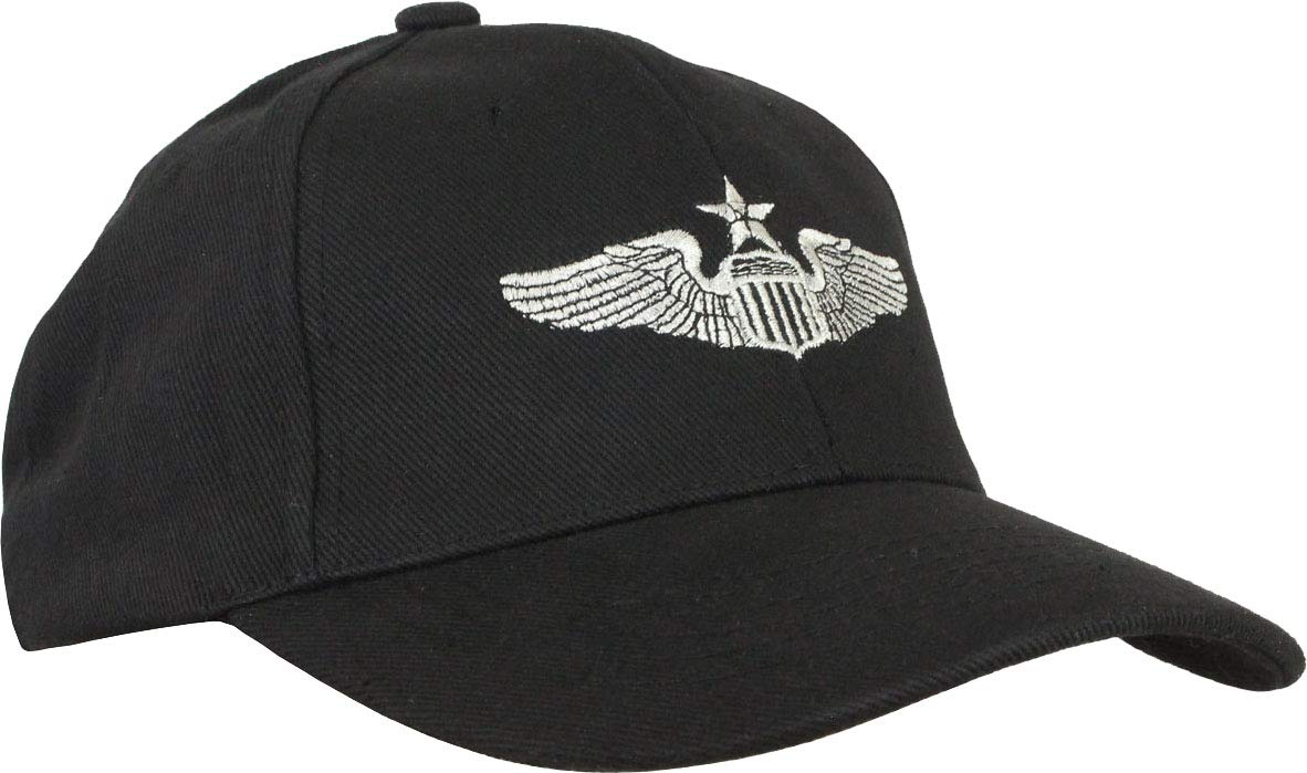 Epic Militaria Unisex Black Us Senior Pilot Baseball Cap In
