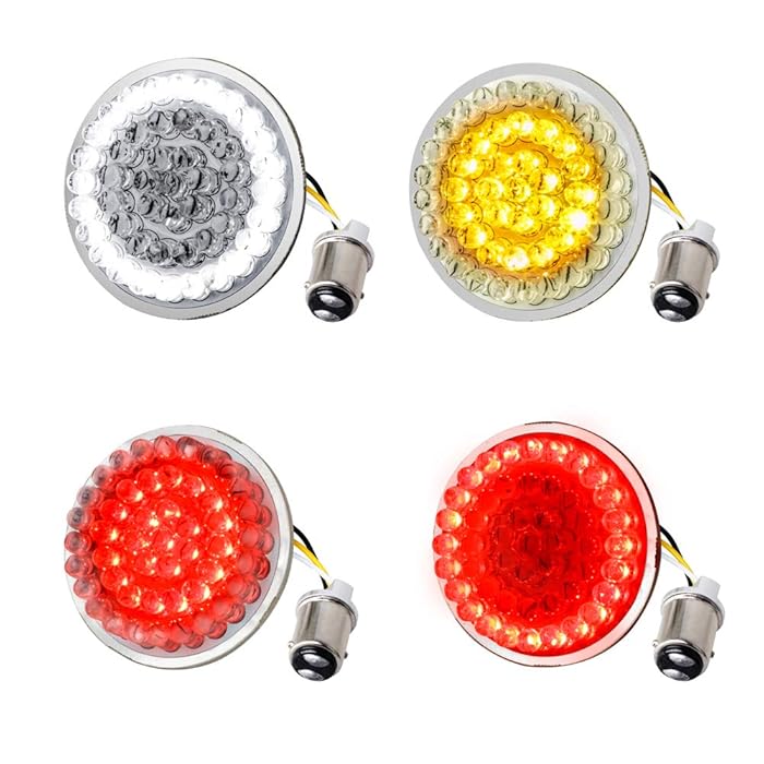 Buy NTHREEAUTO 1157 Front Rear LED Turn Signals 2 Inch Bullet Brake