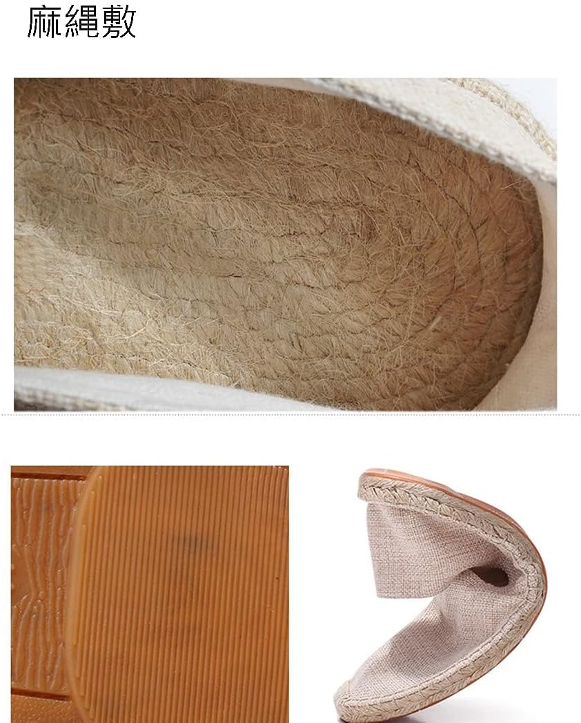 [hudie] スニーカー メンズ スリッポン エスパドリーユ 麻 軽量 ローファー 柔らかい 疲れない カジュアル 履きやすい 通気 キャンバス ブルー フラット クッション ウォーキング 日常 春夏秋 お出かけ 室外履き 休暇 (ライトブラウン,25.5cm)