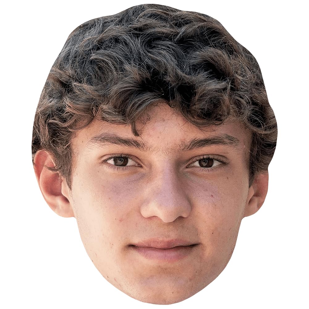 Andrea Kimi Antonelli (Curls) Celebrity Mask, Flat Card Face, Fancy Dress Mask