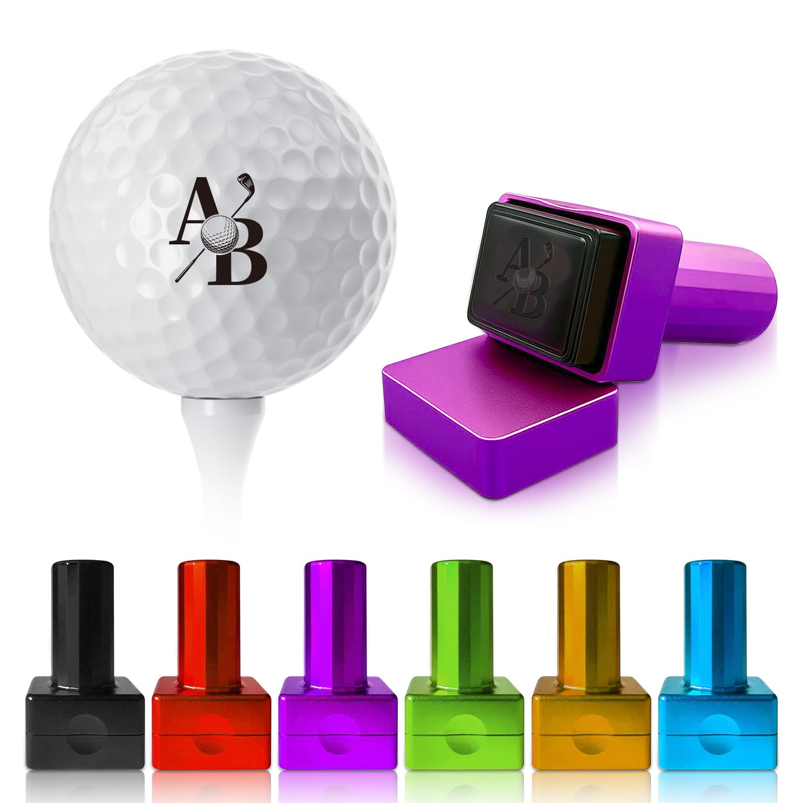 KKHH Personalised Golf Ball Stamp Custom Name Initial Logo | Golf Ball Stamper Waterproof Fast Drying | Golf Gift for Men Women Dad (Diamond)