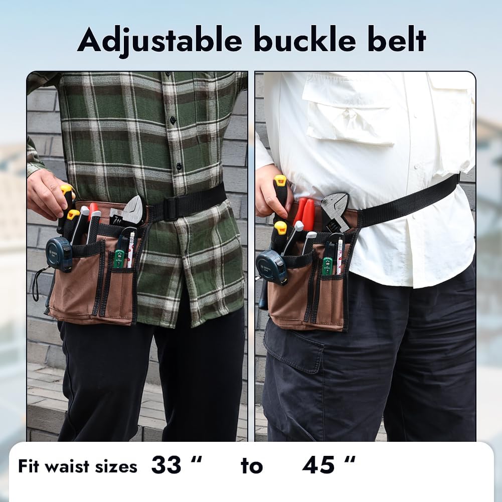 5-Pocket Tool Belt for Men, Durable Canvas Construction, Adjustable Belt, Utility Pouch for Husband, Dad, Son, and Handyman - Image 5