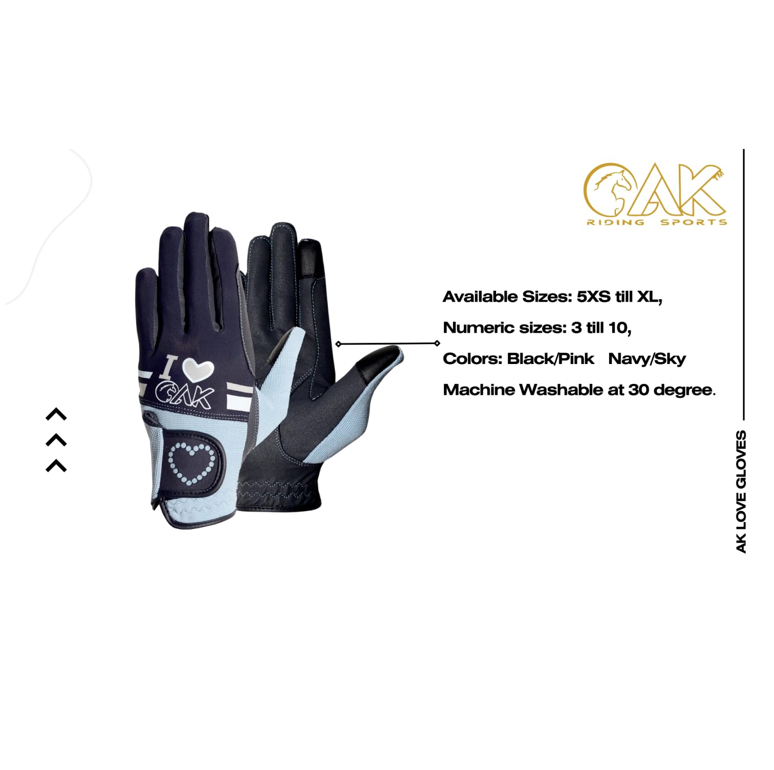 AK Love AKRS-6388 - Guantes de equitación para mujeres, hombres y niños, para todas las estaciones (negro/rosa, XL)