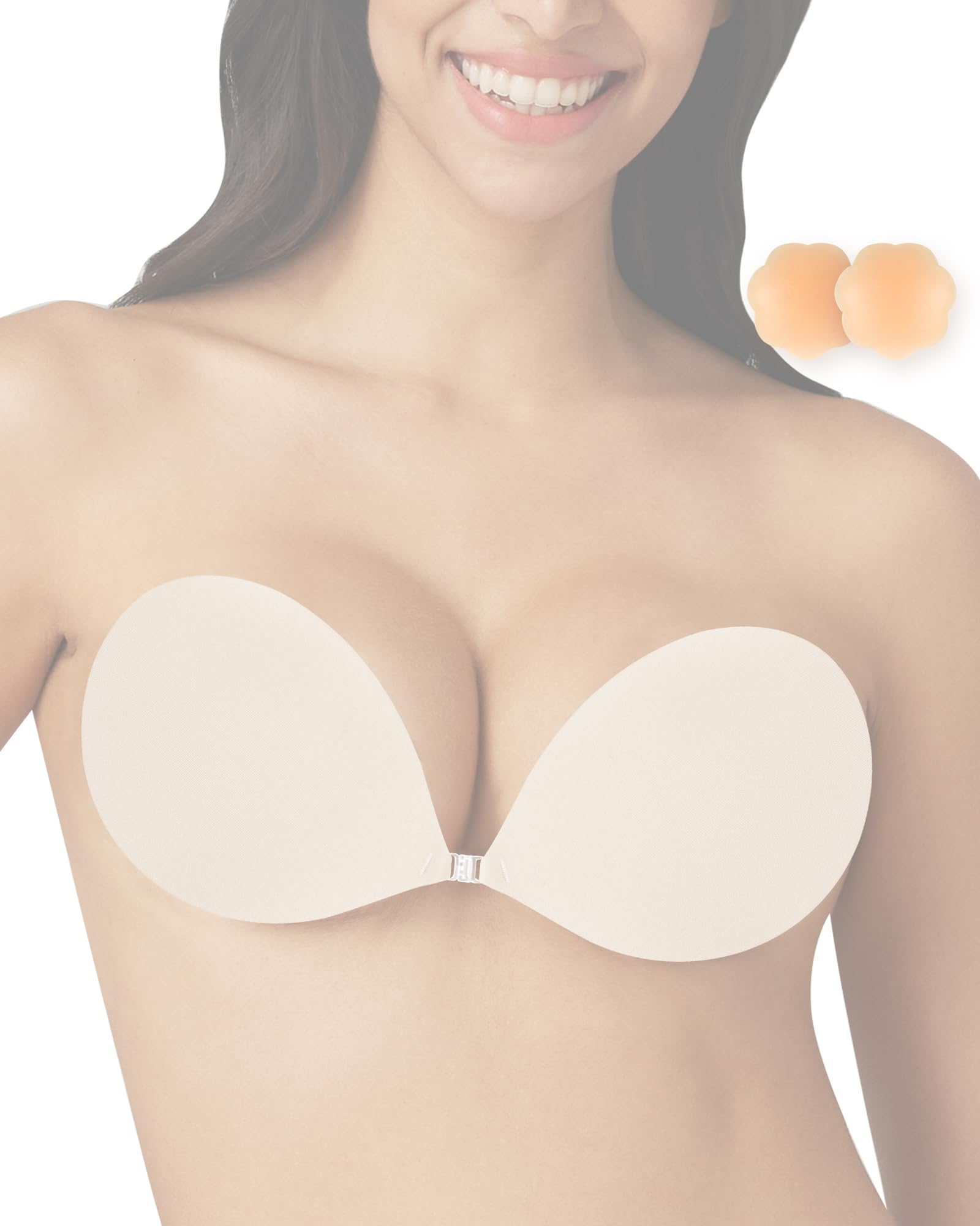 Niidor Adhesive Bra Strapless Sticky Invisible Push Up Silicone Reusable Bra Women's Exotic Bustiers &amp; Corsets