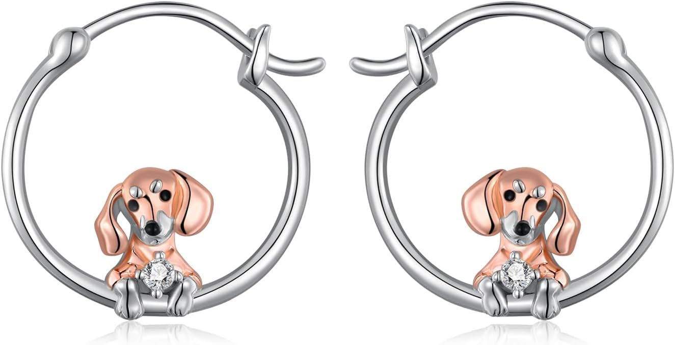 Dachshund Earrings 925 Sterling Silver Cute Dachshund Earrings for Women Animal Jewelry Gifts for Women Dog Lovers