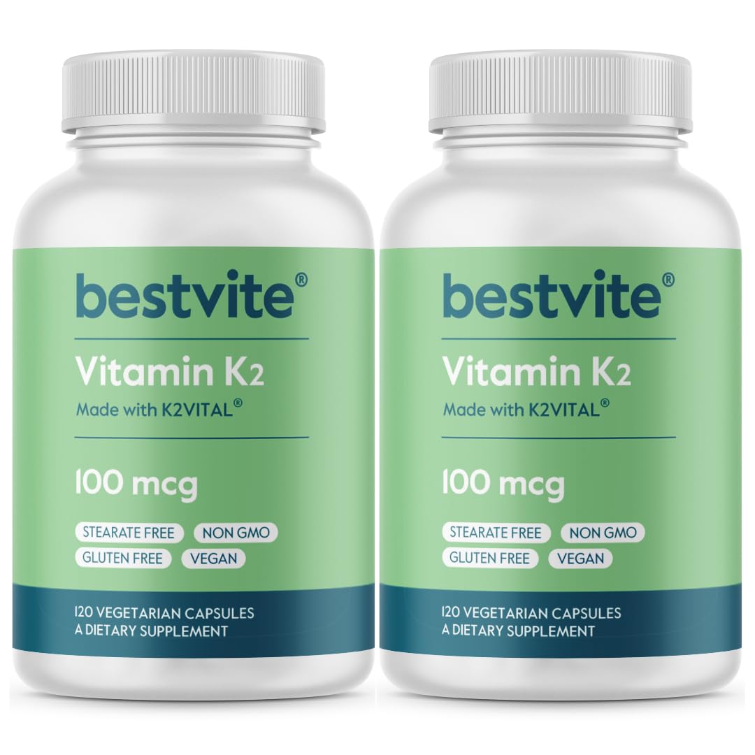 BESTVITE Vitamin K2 100mcg as MK-7 (240 Veg Caps)(120x2)