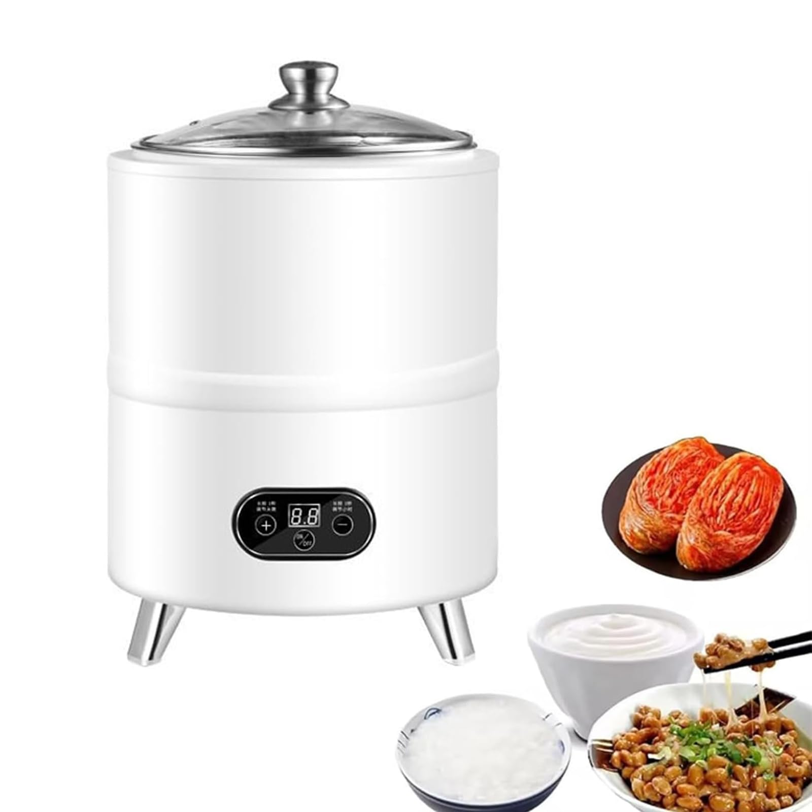 Yogurtera Casera, Tanque De Fermentación Automático De 8 L, con Recipiente De Acero Inoxidable, Control De Tiempo Y Temperatura, para Yogur, Natto, Vino De Arroz