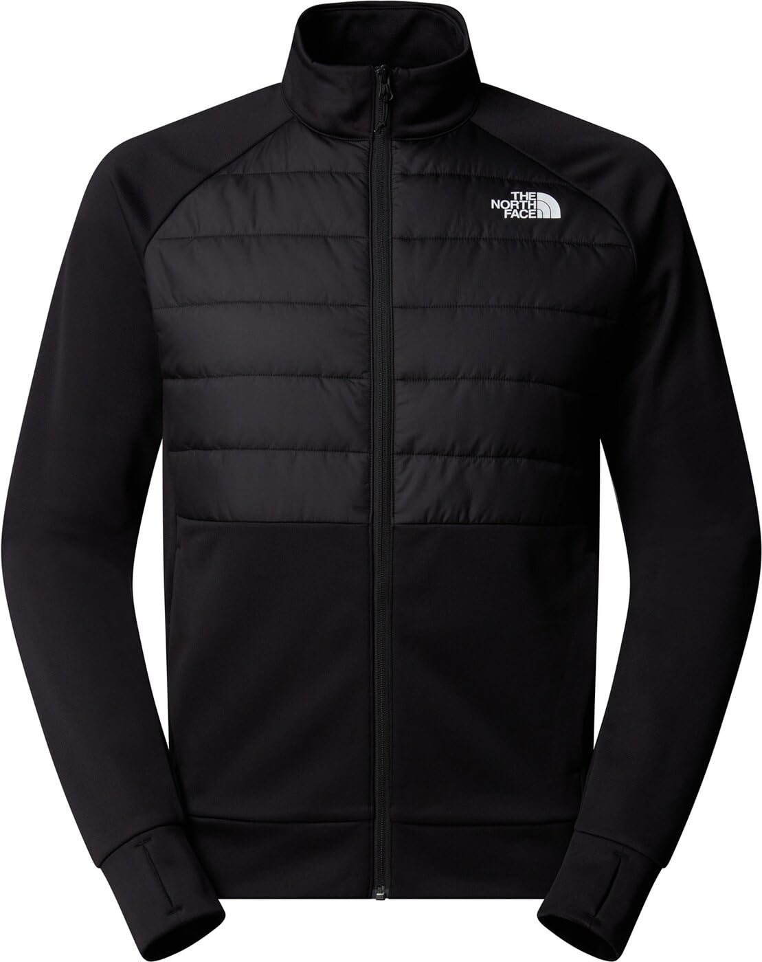The North Face Men's Reaxion 2.0 Fleece Hybrid Full Zip Jacket, Tnf Black Heather, L