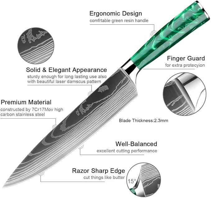 Set Cuchillos Cocina 10 Piezas Acero Inoxidable miniatura 4