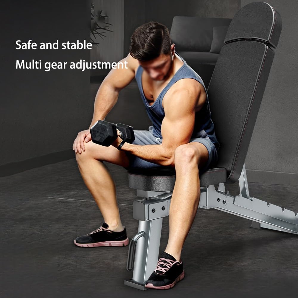 Weight Bench, Adjustable Weight Bench for Full Body Workout, Incline and Decline, Home Gym